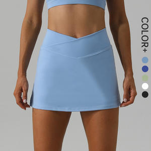 SHINBENE kadın V Crossover bel tenis etekler streç Golf Skorts koşu spor egzersiz Activewear - Product Image 1