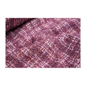 Tela Tweed de Primera Calidad Hecha en Corea, Color Borgoña y Rosa Pálido, Tejido Metálico de Lujo, OEM y ODM, Textil Tejido Personalizado - Product Image 3
