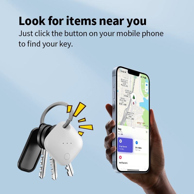 ORANGLES Smart GPS Anti-Theft Tracker Tag | Waterproof Bluetooth Locator with Real-Time Sound Alarm, Works with Find My App for Keys/Luggage/Pets – Certified (Kuwait) - angled perspective - presenting advantages - Image 4 of 6 | fits any environment | Purchase Smart GPS Anti-Theft Tracker Tag | Waterproof Bluetooth Locator with Real-Time Sound Alarm, Works with Find My App for Keys/Luggage/Pets – Certified (Kuwait) Michigan | Free Shipping ORANGLES