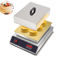 Mesin Pembuat Pancake Souffle Digital Terbaru untuk Konter Toko Roti, Mesin Snack Single/Double Board 1 Deck 2 Tray 110V/220V