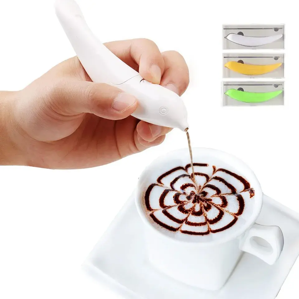 Kahve dekorasyon oyma kalem sanat baharat kalem elektrik kahve yeni kek araçları için Latte sanat kalem
