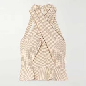 Nuevo Conjunto de Lino al por Mayor, Top Corto Sexy para Damas, Shorts de Cintura Alta Casuales, Conjuntos de Lino para Mujer - Product Image 4