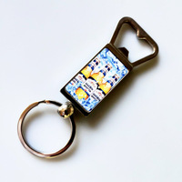 Porte-clés décapsuleur en alliage de zinc, vierge pour sublimation par transfert thermique, pour cadeaux promotionnels