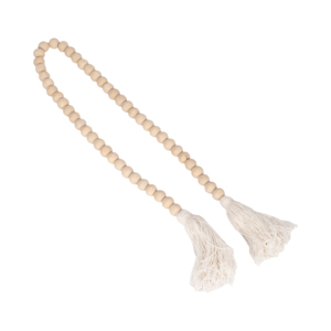 Perline in legno fatte a mano in stile boho con morbide nappe, decorazione rustica moderna per soggiorno, ufficio o casa. - Product Image 2