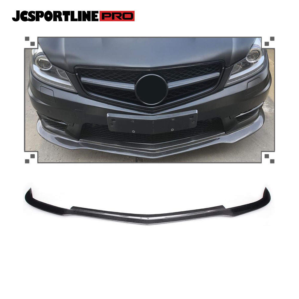 Supra_Tunning Front Bumper Lip Spoiler For 2012-2014 Mercedes-Benz W204 C63 AMG – Carbon Painted 3-Piece
