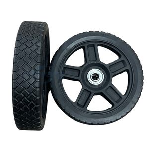 7x1.5'' Push Lawn Mower <b>Wheels</b>, 7 Inch <b>Plastic</b> <b>Wheel</b> and Tire for Lawnmower Garden Trolley Wagon Cart - Product Image 3