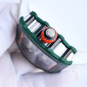 Montre de sport pour hommes, série 2102, classique, de luxe, de créateur, en forme de barre, vert foncé, avec tourbillon et réserve de marche - Product Image 4