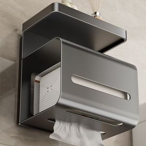 HLK Porte-<span class=keywords><strong>papier</strong></span> <span class=keywords><strong>toilette</strong></span> mural moderne à <span class=keywords><strong>ventouse</strong></span> triple couche avec support téléphone sans perçage - Product Image 5