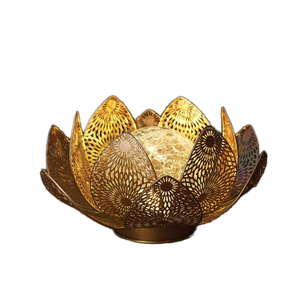 屋外鉄ロータスバーストクラックライト防水LEDランプソーラーガーデン装飾 - Product Image 5