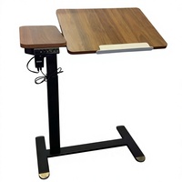 Bureau d'appoint électrique en métal réglable en hauteur, pliable, avec étagère latérale et support pour tablette, idéal pour le télétravail
