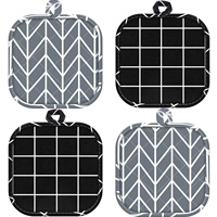 Sous-plat carré isolant en coton et lin, dessous de plat de cuisine, set de table géométrique à carreaux