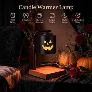 Lampe à fond <span class=keywords><strong>de</strong></span> cire sans flamme personnalisée avec logo OEM pour Halloween, vente en gros, décoration d'intérieur saisonnière pour l'automne - Product Image 1