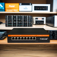 Commutateur PoE passif TiNCAM 6*SPOE+2*ports en cascade 10/100M, commutateur PoE non standard, commutateurs de transmission pour système de sécurité caméra