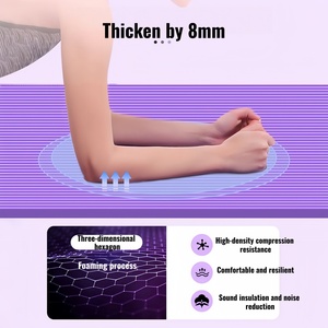 Tapete de <span class=keywords><strong>Yoga</strong></span> Ecológico Impermeable de 8mm de Grosor, Antideslizante, de NBR, con Correa de Transporte para Ejercicio en Casa, Hot <span class=keywords><strong>Yoga</strong></span> y Pilates - Product Image 4