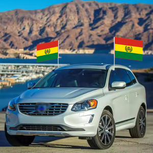 Изготовленный на заказ 12x18 полиэстер Вымпел персонализированный Автомобильный дисплей с пластиковым стержнем рекламный флаг Боливия окна автомобиля сделанный из шелка - Product Image 2