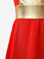 Costume lyrique pour enfants de 6 à 16 ans, robe de danse de salon moderne, sans manches, style rond, tenue de fête, compétition de danse