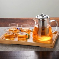 Prix usine 450Ml 550Ml Bouilloire en verre ronde pour théière en borosilicate avec verre