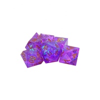 Lot de 7 dés de jeu de rôle D&D de qualité supérieure, à bords tranchants et incrustations métallisées, pour jeux de société