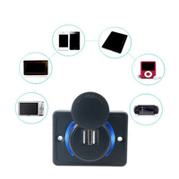 Prise de chargeur USB 12V 3.1A pour bus, camping-car, camion, caravane, adaptateur étanche avec LED