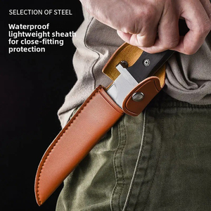 2025 Thiết Kế Mới Gỗ Xử Lý Ngoài Trời Chiến Thuật Survival Knife Với Da Vỏ Bọc Valorant Tự Vệ Dao Cho Nam Giới - Product Image 2