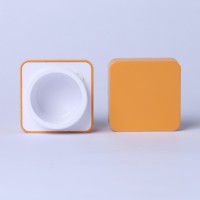 Pots cosmétiques carrés en plastique jaune avec couvercles à vis pour colle à ongles, gel UV, lotion et crème - Tailles 5g/10g/15g/30g/50g