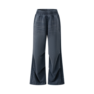 <span class=keywords><strong>Pantalon</strong></span> décontracté Asute teinté, délavé, <span class=keywords><strong>gris</strong></span>-bleu, coupe droite, avec cordon de serrage et poches, pour <span class=keywords><strong>homme</strong></span> et femme, style <span class=keywords><strong>cargo</strong></span> ample - Product Image 6