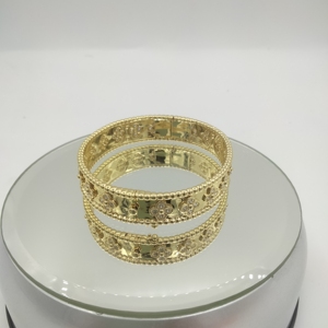 Bracciale <span class=keywords><strong>Portafortuna</strong></span> Cinque Fiori in Pietra di Pavone Oro Rosa 18k con Diamanti Set Rosso Grigio Beimu Gioielleria Vendita all'Ingrosso - Product Image 1