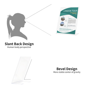 Acrylic Sign Stand Holders - A5 Clear Plastic Table Paper Display Stand, Menu Stand Suit for Displaying Posters, Picture, <strong>Flyers</strong> - Product Image 2
