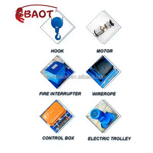 CD1 katrol listrik 1 Ton alat pengangkat tali kawat kapasitas untuk penggunaan industri - Product Image 3