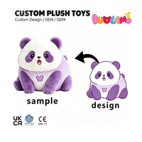Peluche personnalisée, adorable panda violet, peluche douce pour la décoration de la maison, cadeau pour enfants, peluche au design personnalisé