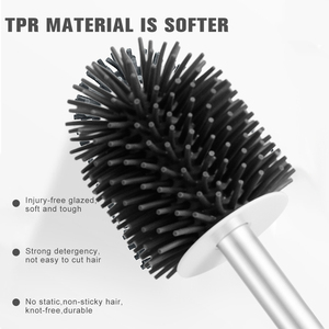 Masthome Plastic Household Wall Mounted Modern <strong>Silicone</strong> Bowl Cleaning TPR <strong>Toilet</strong> <strong>Brush</strong> with Holder Set - Product Image 6
