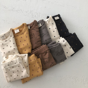 Nouvelle collection de vêtements pour enfants en coton 100% à manches longues, pyjamas pour filles et garçons, ensembles de vêtements imprimés de fleurs adorables - Product Image 6