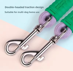 Durable Double <strong>Dog</strong> <strong>Leash</strong> with Soft Foam Handle , Colorful Tangle-Free Rope Lead <strong>for</strong> Walking Two Small or Medium Pets Outdoors - Product Image 4