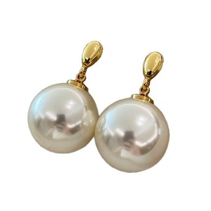 Boucles d'oreilles pendantes en fausses perles, rondes, plaquées or blanc, style vintage, bijoux de fête pour femmes - Product Image 3