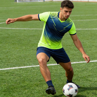 Camiseta de Fútbol de Alta Calidad, Transpirable, de Secado Rápido, con Cuello en V, para Hombre, con Logotipo Personalizado, Impresión por Transferencia de Calor, Corte Holgado