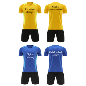 Toptan Özel Tasarım Yetişkin Futbol Forması Seti Otomatik Kesim Isı Transfer Baskı Nefes Alabilen Hızlı Kuruyan %100 Şort - Product Image 2