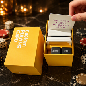 Custom Party Game Cards Set with Dice Question Playing Cards for Adults Family Night in Gift Box - Product Image 1