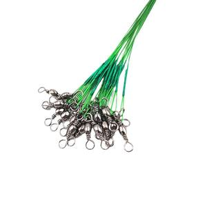 สายลวดเหล็ก Ztc030 พร้อมห่วงเกี่ยวแบบหมุนได้ สีเขียว ขนาด 10 ซม. 15 ซม. 20 ซม. 25 ซม. 30 ซม. อุปกรณ์ตกปลาทะเล สายสำรอง - Product Image 4