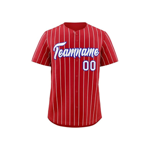 2025 pabrik kustom Logo kancing cepat kering V-Neck bergaris kaus bisbol - Product Image 1