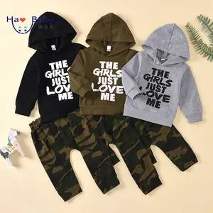 Hao Baby Boy Lange Mouwen Kleding Sets Jongen Hoodie Camouflage Broekpak