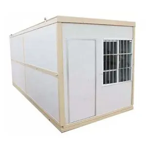 Construir dormitorios para el personal 20 pies Diseño moderno Casa prefabricada plegable Pequeño contenedor plegable modular pequeño Hogar