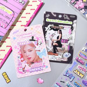 AGUGU personaje contraseña serie Gu tarjeta pegatinas estilo coreano InS letra en inglés manual DIY Material decorativo pegatinas - Product Image 3