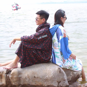 Cotton Biểu Tượng Tùy Chỉnh Thêu Thay Đổi In Kỹ Thuật Số Sợi Nhỏ Dành Cho Người Lớn Lướt Người Lớn Poncho Trùm đầu Tắm Bãi Biển Khăn - Product Image 5