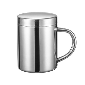 Stainless Steel Water Cup 304 With Lid Handle For Children Small Tea <b>Mug</b> Round Solid Color Back To School Use - Product Image 3