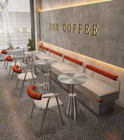 Banquette avec table intégrée pour café, ensemble de mobilier commercial pour restaurant, bistro, cafétéria