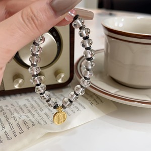 Yinruitai 925 Sterling Silver <b>Bracelet</b> With Natural White Crystal <b>Beads</b> Adjustable Minimalist Design For Women Everyday Wear - Product Image 1