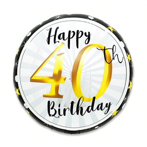 Ballon d'anniversaire en aluminium pour 40 ans, 45x53 cm, décoration de fête métallique pour adultes, célébration d'anniversaire - Product Image 1