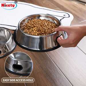 Tigela para Animais de Estimação em Aço Inoxidável Ecológica com Furo para Pegada, Antiderrapante, Vários Tamanhos, Tigela Moderna para Água para Gatos e Cães - Product Image 5