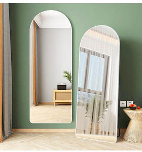 <span class=keywords><strong>Miroir</strong></span> de dressing suspendu avec cadre en métal en forme d'arc personnalisé <span class=keywords><strong>Miroir</strong></span> de sol pleine longueur avec support appuyé contre le support <span class=keywords><strong>Miroir</strong></span> mural suspendu - Product Image 5