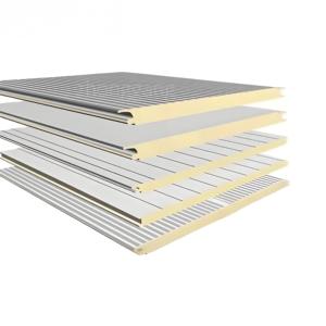 100mm Thermal Insulation Prefab House Exterior Wall Modern Steel Polyurethane PU Metal Sandwich Panel for Roof Cold Room Hotel